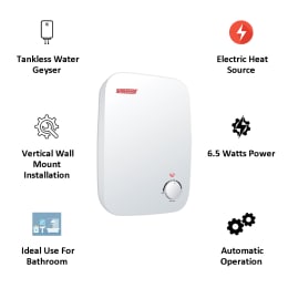 Spherehot 6.5 W Vertical Tankless Water Geyser (IWTL002, White) Spherehot 6.5 W Vertical Tankless Water Geyser (IWTL002, White)_3