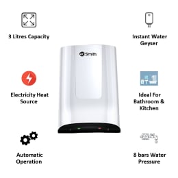 A.O. Smith MiniBot 3 Litres Instant Water Geyser (3000 Watts, SZS-3, White) A.O. Smith MiniBot 3 Litres Instant Water Geyser (3000 Watts, SZS-3, White)_3