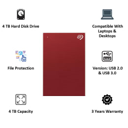 Seagate Backup Plus Portable 4TB USB 3.0 Hard Disk Drive (3-Year Rescue Data Recovery, STHP4000403, Red) Seagate Backup Plus Portable 4TB USB 3.0 Hard Disk Drive (3-Year Rescue Data Recovery, STHP4000403, Red)_5