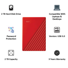 Western Digital My Passport 2TB USB 3.2 Hard Disk Drive (WDBYVG0020BRD-WESN, Red) Western Digital My Passport 2TB USB 3.2 Hard Disk Drive (WDBYVG0020BRD-WESN, Red)_5