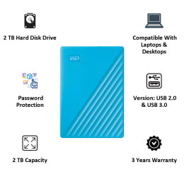 Western Digital My Passport 2TB USB 3.2 Hard Disk Drive (WDBYVG0020BBL-WESN, Blue) Western Digital My Passport 2TB USB 3.2 Hard Disk Drive (WDBYVG0020BBL-WESN, Blue)_5