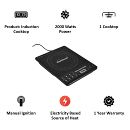 Sunflame Crystal Glass Plate 2000 Watts Induction Cooktop (Pre-Set Cooking Functions, SF-IC09, Black) Sunflame Crystal Glass Plate 2000 Watts Induction Cooktop (Pre-Set Cooking Functions, SF-IC09, Black)_5