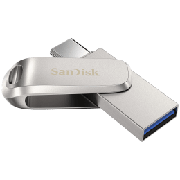 SanDisk Ultra Dual Drive Luxe 256GB USB 3.1 (Type-A), USB 3.1 (Type-C) Flash Drive (Swivel Design, SDDDC4-256G-I35, Silver) SanDisk Ultra Dual Drive Luxe 256GB USB 3.1 (Type-A), USB 3.1 (Type-C) Flash Drive (Swivel Design, SDDDC4-256G-I35, Silver)_5