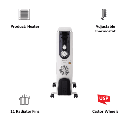 Morphy Richards 2900 Watt Oil Filled Room Heater (OFR 11F, White) Morphy Richards 2900 Watt Oil Filled Room Heater (OFR 11F, White)_3