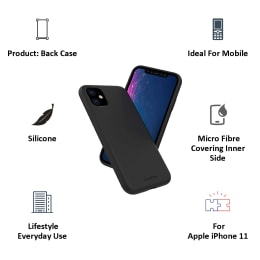 Stuffcool Silo Silicone Soft and Smooth Back Case Cover for Apple iPhone 11 (SILOIP1158, Black) Stuffcool Silo Silicone Soft and Smooth Back Case Cover for Apple iPhone 11 (SILOIP1158, Black)_5
