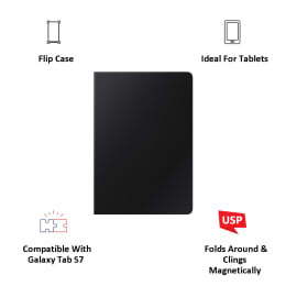 Samsung Plastic Book Cover for Galaxy Tab S7 (Sleek Design, EF-BT870PBEGIN, Black) Samsung Plastic Book Cover for Galaxy Tab S7 (Sleek Design, EF-BT870PBEGIN, Black)_7