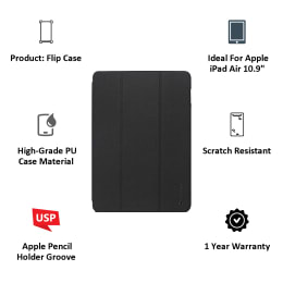 Neopack Delta High-Grade Polyurethane Flip Case For iPad Air 10.9 Inch 4th Gen (50BKA4, Black) Neopack Delta High-Grade Polyurethane Flip Case For iPad Air 10.9 Inch 4th Gen (50BKA4, Black)_10