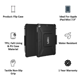 UAG Metropolis Thermoplastic Polyurethane, Felt Lining, Polyurethane Flip Case For iPad Mini 7.9 Inch (Feather-Light Composite Construction, UGMP_IPDM4_BK, Black) UAG Metropolis Thermoplastic Polyurethane, Felt Lining, Polyurethane Flip Case For iPad Mini 7.9 Inch (Feather-Light Composite Construction, UGMP_IPDM4_BK, Black)_7