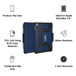 UAG Metropolis Thermoplastic Polyurethane, Felt Lining, Polyurethane Flip Case For iPad Mini 7.9 Inch (Feather-Light Composite Construction, UGMP_IPDM4_CB, Cobalt) UAG Metropolis Thermoplastic Polyurethane, Felt Lining, Polyurethane Flip Case For iPad Mini 7.9 Inch (Feather-Light Composite Construction, UGMP_IPDM4_CB, Cobalt)_7