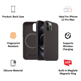 Raegr MagFix Silicone Back Case For iPhone 12 Pro Max (Supports MagSafe Wireless Charging, RG10170, Black) Raegr MagFix Silicone Back Case For iPhone 12 Pro Max (Supports MagSafe Wireless Charging, RG10170, Black)_4