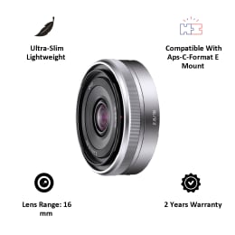 Sony E 16 mm F2.8 Lens (SEL16F28, Silver) Sony E 16 mm F2.8 Lens (SEL16F28, Silver)_4