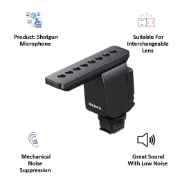 Sony Shotgun Microphone For Interchangeable Lens Cameras (Mechanical Noise Suppression, ECM-B1M SYU, Black) Sony Shotgun Microphone For Interchangeable Lens Cameras (Mechanical Noise Suppression, ECM-B1M SYU, Black)_3