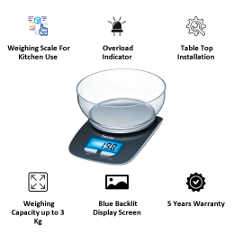 Beurer KS 25 Kitchen Weighing Scale (Black) Beurer KS 25 Kitchen Weighing Scale (Black)_4