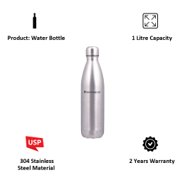 Wonderchef Hydro-Bot 1 Litre Bottle (Ergonomic Design, 63153144, Silver) Wonderchef Hydro-Bot 1 Litre Bottle (Ergonomic Design, 63153144, Silver)_7