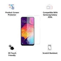 Catz Tempered Glass Screen Protector for Samsung Galaxy A50s (CZ-SA50SS-TG0, Transparent) Catz Tempered Glass Screen Protector for Samsung Galaxy A50s (CZ-SA50SS-TG0, Transparent)_2