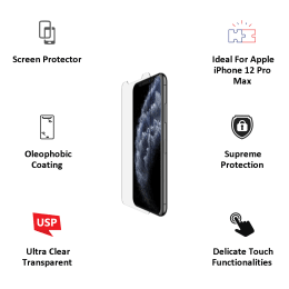 Inbase Tempered Glass Screen Protector For iPhone 12 Pro Max (Oleophobic Coating, iU12ProMax, Clear) Inbase Tempered Glass Screen Protector For iPhone 12 Pro Max (Oleophobic Coating, iU12ProMax, Clear)_3