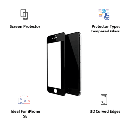 Inbase 3D Tempered Glass Screen Protector for Apple iPhone SE (IB3TG-001, Black) Inbase 3D Tempered Glass Screen Protector for Apple iPhone SE (IB3TG-001, Black)_3