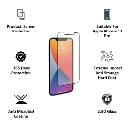 Scratchgard Tempered Glass Screen Protector For Apple iPhone 12 Pro (2.5D Glass, 2.5DI12PM, Black) Scratchgard Tempered Glass Screen Protector For Apple iPhone 12 Pro (2.5D Glass, 2.5DI12PM, Black)_3