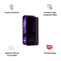 Hyphen Privacy Tempered Glass Screen Protector For iPhone 12 Pro Max (Fully Covered Glass, HTG-PXII676728, Clear) Hyphen Privacy Tempered Glass Screen Protector For iPhone 12 Pro Max (Fully Covered Glass, HTG-PXII676728, Clear)_3