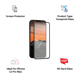 Hyphen Tempered Glass Screen Protector For iPhone 12 Pro Max (9H Hard Glass, HTG-FXII675560, Clear) Hyphen Tempered Glass Screen Protector For iPhone 12 Pro Max (9H Hard Glass, HTG-FXII675560, Clear)_3
