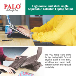 Palo PALO018 Laptop Stand For Laptop (Ergonomic Design, Black) Palo PALO018 Laptop Stand For Laptop (Ergonomic Design, Black)_12