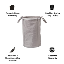 Sabichi Round Foldable Laundry Basket (183170, White) Sabichi Round Foldable Laundry Basket (183170, White)_4