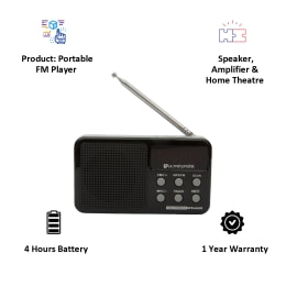 UltraPoint Retro Vintage Micro SD Card MP3 Playable 3 Watts Classic Portable FM Radio Player (UM0017, Black) UltraPoint Retro Vintage Micro SD Card MP3 Playable 3 Watts Classic Portable FM Radio Player (UM0017, Black)_4