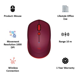 Logitech M337 1000 DPI Bluetooth Wireless Mouse (Red) Logitech M337 1000 DPI Bluetooth Wireless Mouse (Red)_5