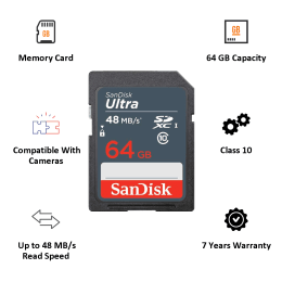 Sandisk 64 GB Ultra UHS-I SDHC Memory Card (SDSDB064GGN3IN, Black) Sandisk 64 GB Ultra UHS-I SDHC Memory Card (SDSDB064GGN3IN, Black)_2