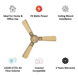 Havells Enticer Art Aafreen 120cm Sweep 3 Blade Ceiling Fan (Dust Resistant, FHCETSTBEG48, Beige) Havells Enticer Art Aafreen 120cm Sweep 3 Blade Ceiling Fan (Dust Resistant, FHCETSTBEG48, Beige)_3