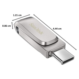 SanDisk Ultra Dual Drive Luxe 256GB USB 3.1 (Type-A), USB 3.1 (Type-C) Flash Drive (Swivel Design, SDDDC4-256G-I35, Silver) SanDisk Ultra Dual Drive Luxe 256GB USB 3.1 (Type-A), USB 3.1 (Type-C) Flash Drive (Swivel Design, SDDDC4-256G-I35, Silver)_2
