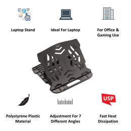 Palo PALO018 Laptop Stand For Laptop (Ergonomic Design, Black) Palo PALO018 Laptop Stand For Laptop (Ergonomic Design, Black)_4