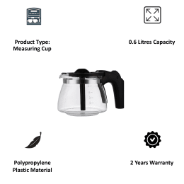 Croma Coffee Maker Carafe For Coffee & Tea Maker (6 Cup Coffee Making Capacity, CRAK0029, Black) Croma Coffee Maker Carafe For Coffee & Tea Maker (6 Cup Coffee Making Capacity, CRAK0029, Black)_3