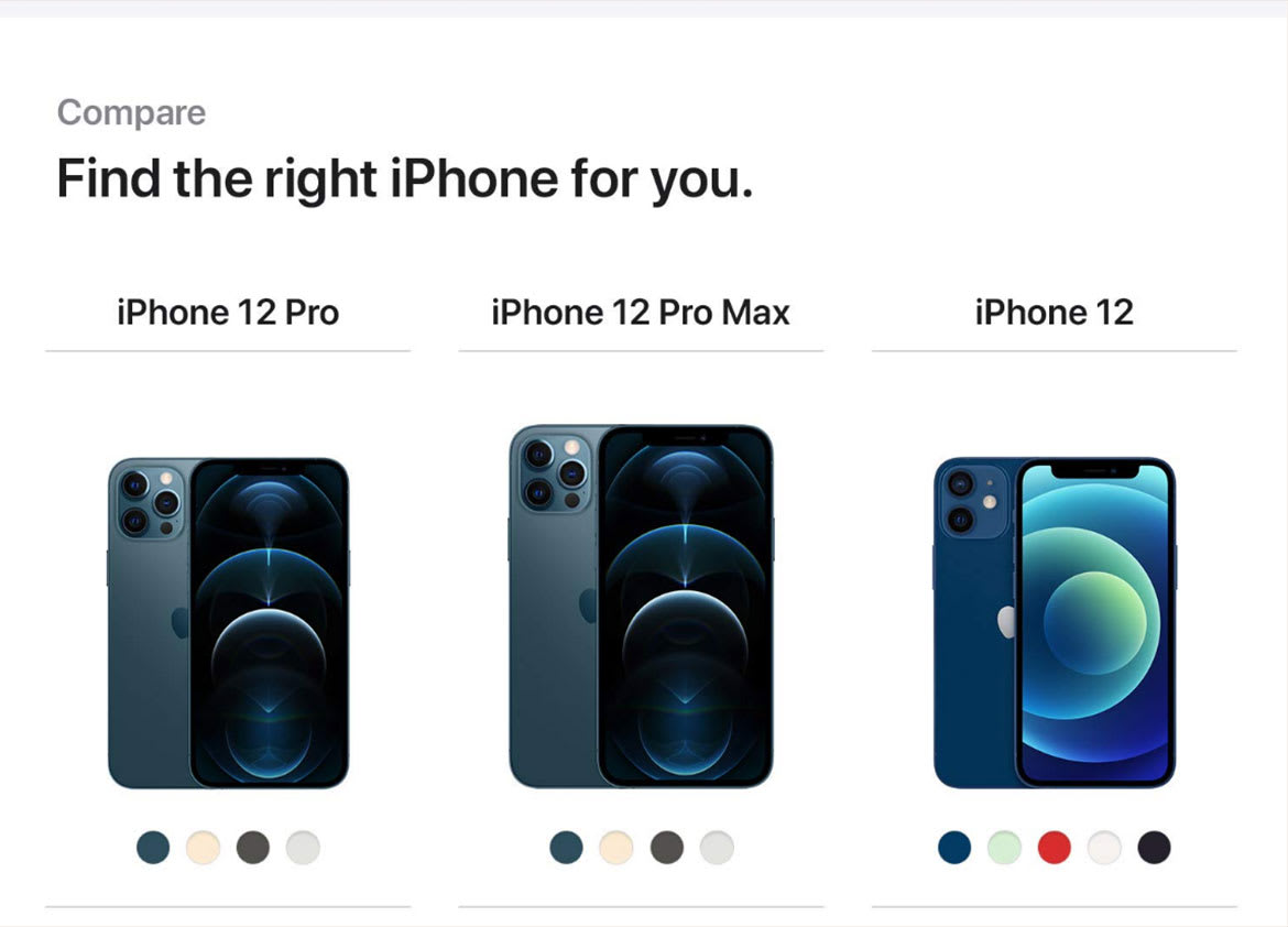 Compare iPhone 12 Pro Max Compare iPhone 12 Pro Max