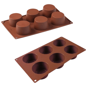 WONDERCHEF Pavoni Muffin 6 Portions Mould For Microwave, Refrigerator (Good Elasticity, 63152908, Brown)