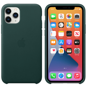 Apple MWYC2ZM/A European Leather Back Cover for iPhone 11 Pro (Microfiber Lining, Forest Green)