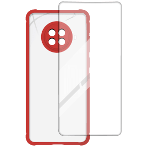 ARROW Hybrid Screen Protector & Polycarbonate Back Cover Combo for Xiaomi Mi 10i (Scratch Protection, Red)