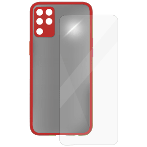 ARROW Camera Duplex Screen Protector & Polycarbonate Back Cover Combo for oppo F19 Pro (Scratch Protection, Red)