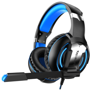 FIRE-BOLTT BGH1000 Wired Gaming Headphone with Noise Isolation (Glaring LED lights, Over Ear, Blue)