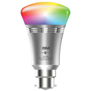 GM Glitz Air 10 Watts LED Smart Bulb (Color Changing App Controlled Bluetooth, GBZ-10-RGBWW-NA, Multicolor/Silver)