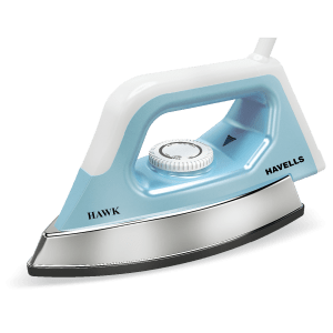 HAVELLS Hawk 1100 Watts Dry Iron (Non Stick Coated Soleplate, GHGDIBZB110, Blue and White)