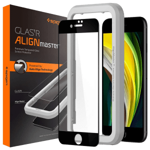 spigen GlastR Align Master Tempered Glass for Apple iPhone SE, 8, 7 (9H Hardness)