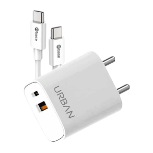 in base Urban Sprint 20W 2-Port Fast Charger (Type C Cable, Quick Charge, White)