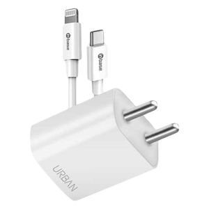 in base Urban Sprint 20W 2-Port Fast Charger (Lightning Cable, Quick Charge, White)