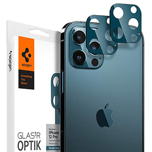 spigen Glas.tR Optik Camera Lens Protector For iPhone 12 Pro (Edge To Edge Protection, AGL02460, Blue)