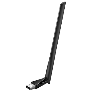 MERCUSYS AC Dual Band Up to 200 Mbps on the 2.4 GHz band and 433 Mbps on the 5 GHz Network Adapter (1 Antennas, High-Gain Antenna, MU6H, Black)