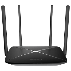 MERCUSYS AC Dual Band 300 Mbps at 2.4 GHz, 867 Mbps at 5 GHz Wi-Fi Router (4 Antennas, 4 LAN Ports, Full Gigabit Ports, 12G, Black)