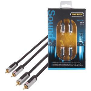 PROFIGOLD PROA4201 PVC 1 Meter RCA to RCA Audio Cable (Multiple Cable Shielding, Anthracite)