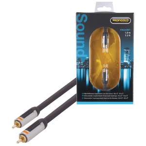 PROFIGOLD PROA4801 RCA to RCA 1 Meter Audio Cable (Colour Coded Plugs, Anthracite)