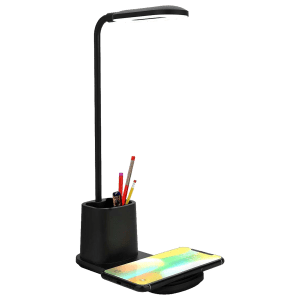 PORTRONICS Brillo II 10 Watts Table Lamp (Wireless Charging, POR 1178, Black)